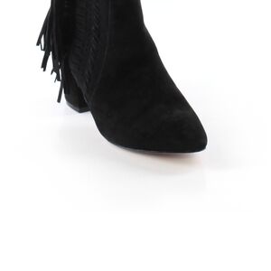 Rebecca Minkoff Black Fringe Ankle Boots